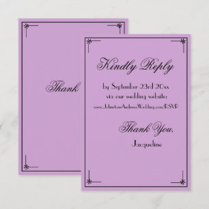 Vintage gothic boho chic wedding website RSVP Enclosure Card