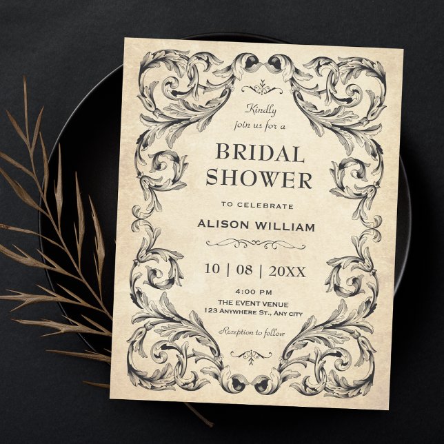 Vintage Gothic bridal shower Invitation (Creator Uploaded)