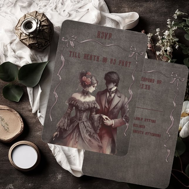 Vintage Gothic Bride and Groom RSVP (Creator Uploaded)