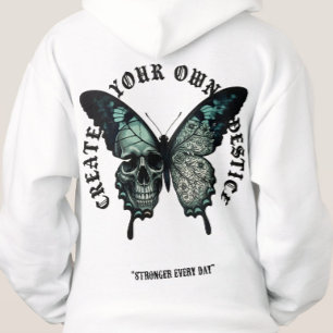 Vintage Gothic Butterfly Skull Streetwear