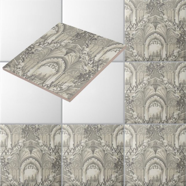 Vintage Gothic Castle Pattern Ceramic Tile (Creator Uploaded)