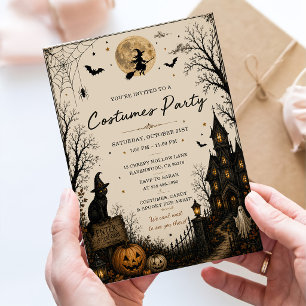 Vintage Gothic Costume Halloween Party Invitation