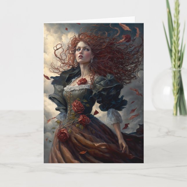 Vintage Gothic Female Notecard (Front)