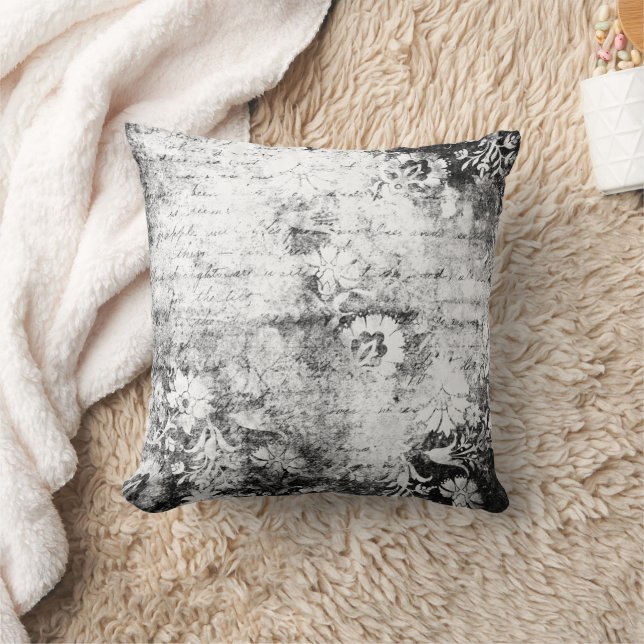 Vintage Gothic Grunge Distressed Shabby Throw Pill Cushion (Blanket)