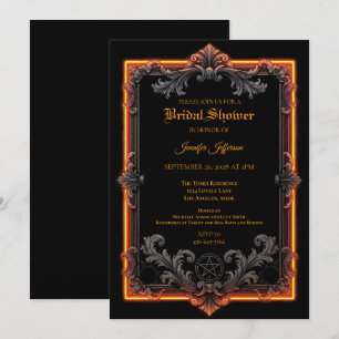 Vintage Gothic Halloween Bridal Shower invitation