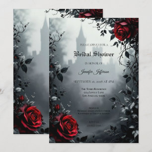 Vintage Gothic Halloween Bridal Shower invitation
