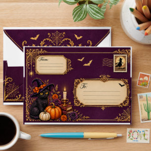 Vintage Gothic Halloween Envelope & Liner Person
