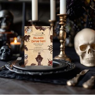 "Vintage Gothic Halloween Invitation