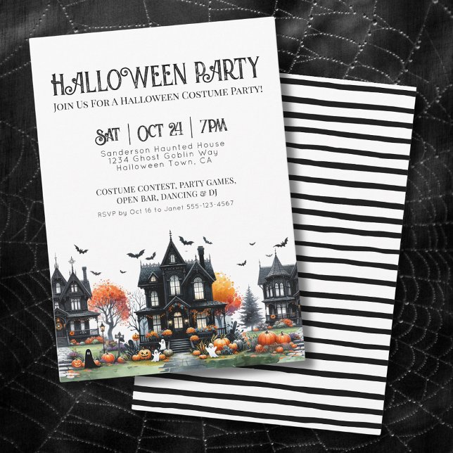 Vintage Gothic Halloween Party Invitation (Vintage Gothic Halloween Party Invitation)
