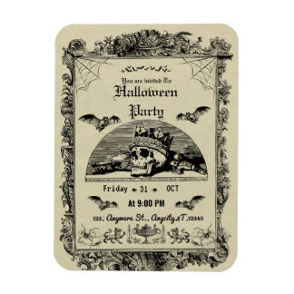 Vintage Gothic Halloween Party Invitation Magnet