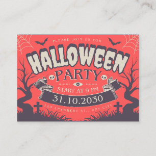 Vintage Gothic Halloween Party Invitation Retro