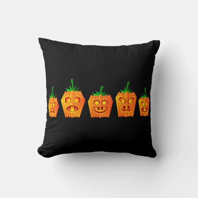 Vintage Gothic Halloween Pumpkins Cushion (Front)
