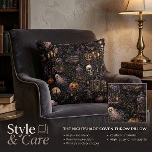 Vintage Gothic Halloween Spooky Seamless Pattern Cushion