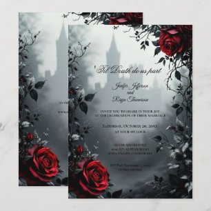 Vintage Gothic Halloween wedding invitation