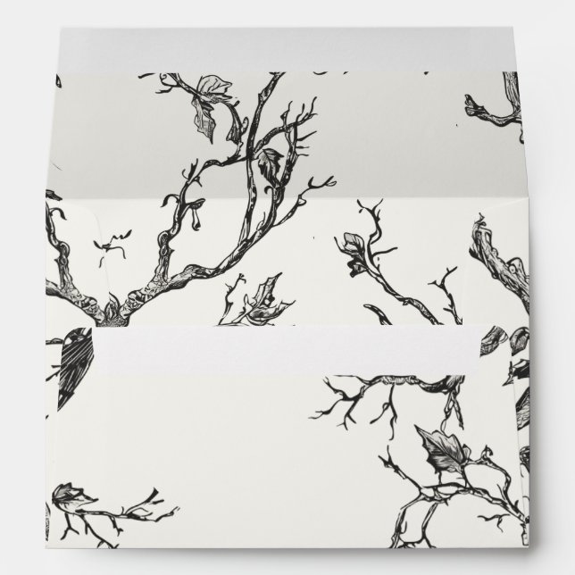 Vintage Gothic Halloween Withered Branches Envelope (Back (Bottom))