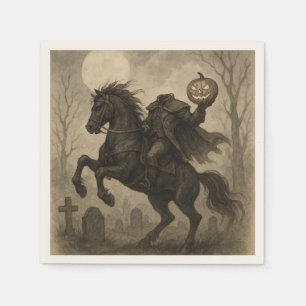 Vintage/Gothic Headless Horseman Halloween/Autumn Napkin