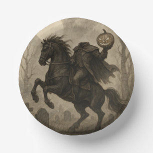 Vintage/Gothic Headless Horseman Halloween/Autumn Paper Plate