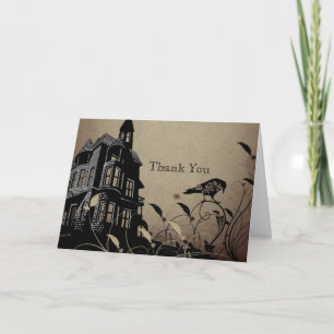 Vintage Gothic House Anniversary Thank You Card