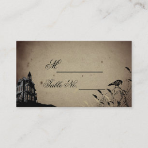 Vintage Gothic House Wedding Place Card