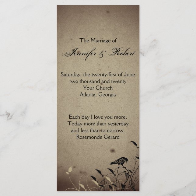 Vintage Gothic House Wedding Program (Front)