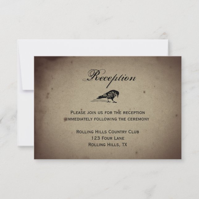 Vintage Gothic House Wedding Reception Invitation (Front)