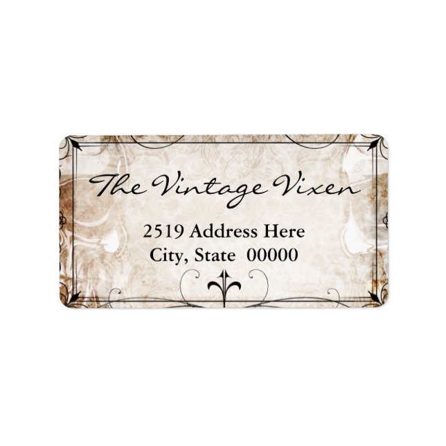 Vintage Gothic Ironwork and Skulls Label (Front)