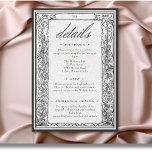 Vintage Gothic Mediaeval Border Wedding Details Enclosure Card<br><div class="desc">Elevate your gothic wedding with a mediaeval-inspired wedding details enclosure card that exudes timeless elegance and mystery. Designed to replicate an antique vintage feel, this stunning design features delicate black line art gothic borders on a vintage, aged white background, evoking the charm of a bygone era. Let your love story...</div>
