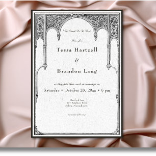 Vintage Gothic Mediaeval Line Arch Border Wedding Invitation