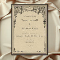 Vintage Gothic Mediaeval Line Border Wedding