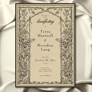 Vintage Gothic Mediaeval Vine Border Handfasting Invitation