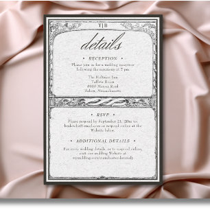 Vintage Gothic Medieval Border Wedding Details Enclosure Card