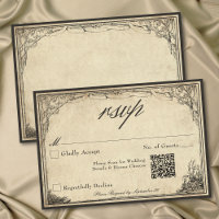 Vintage Gothic Medieval Parchment Wedding QR