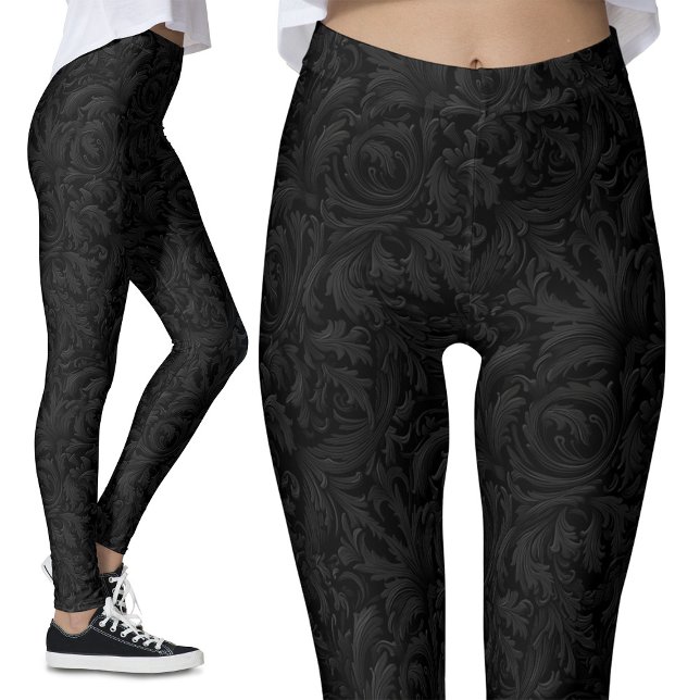 Vintage Gothic Pattern Leggings - Gothic Nostalgia (Creator Uploaded)