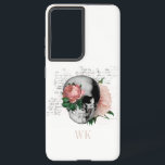 Vintage Gothic Pink Roses Skull Monogram Samsung Galaxy Case<br><div class="desc">Whimsical vintage gothic phone case featuring pink roses in a skull.</div>