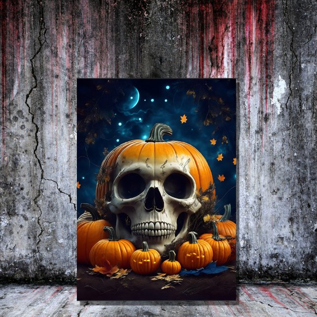 vintage  gothic pumpkin skull spooky halloween invitation (Creator Uploaded)
