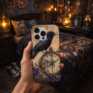 Vintage Gothic Raven iPhone 16 Pro Max Case