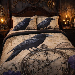 Vintage Gothic Raven Pillowcase
