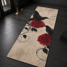 Vintage Gothic Ravens Crimson Roses