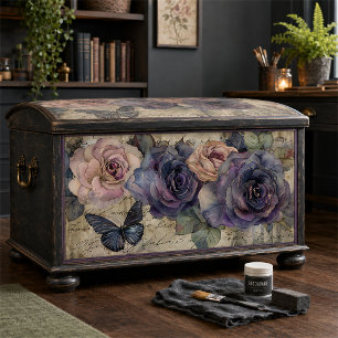 Vintage Gothic Roses & Butterfly Floral Decoupage Tissue Paper