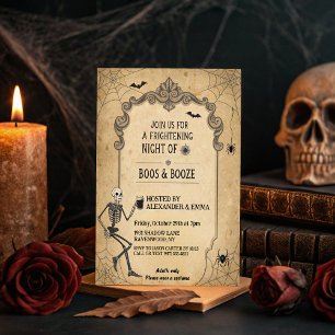 Vintage Gothic Skeleton -  Adult Halloween Party Invitation