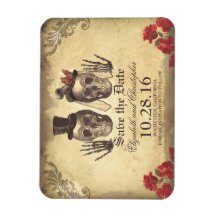 Vintage Gothic Skeleton Couple Save The Date
