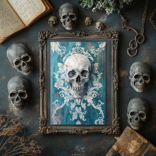 Vintage Gothic Skeleton Skull  Decoupage  Tissue Paper