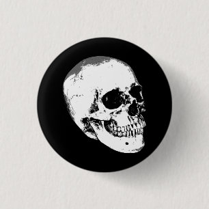 Vintage Gothic Skull 3 Cm Round Badge