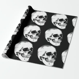 Vintage Gothic Skull Wrapping Paper