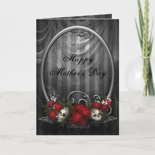 Vintage Gothic Skulls & Roses Mother's Day Card
