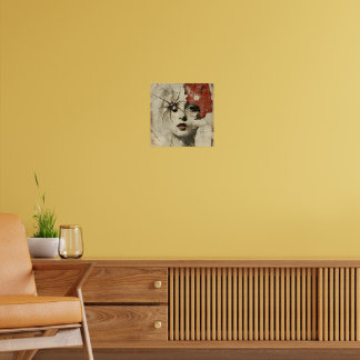 Vintage Gothic Spider & woman Surreal Portrait Art Poster