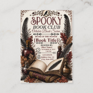 Vintage Gothic Spooky Book Club Halloween Enclosure Card