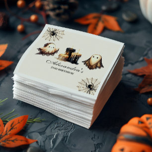 Vintage Gothic Spooky Halloween 2nd Birthday Napkin