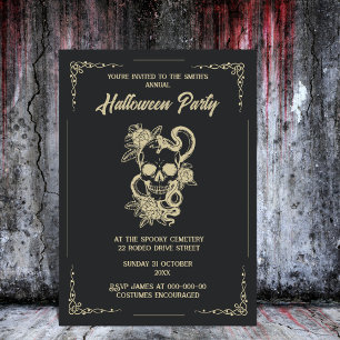vintage gothic spooky halloween invitation