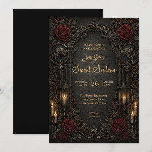 Vintage Gothic Sweet 16 Invitation